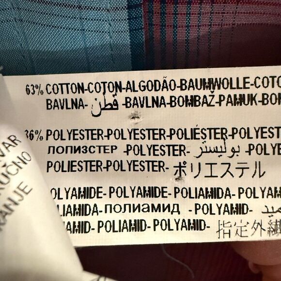 Desigual Mens Plaid Button Down Contrast Cuff Slim Fit Large - Picture 10 of 13